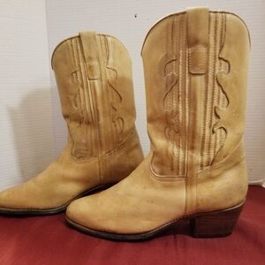 Men's Brazil leather Tan Western Cowboy Boots Size 10D